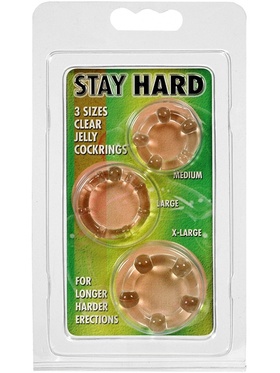 Stay Hard - Penisringar, clear (3-pack)