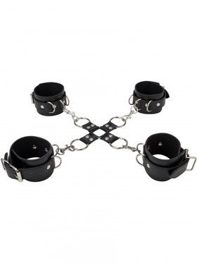 Ouch! Leather Hand and Legcuffs (svart)