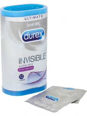 Durex Invisible Extra Lubricated - Kondomer (12-pack)