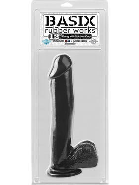 Pipedream Basix - 12 inch Dong with Suction Cup (svart)