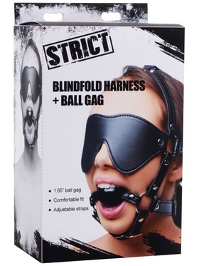 Strict - Blindfold Harness + Ball Gag